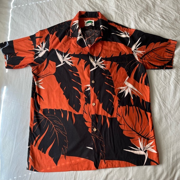 Vintage Banana Bay Red Hawaiian Shirt button up 80s 90s - Picture 1 of 8